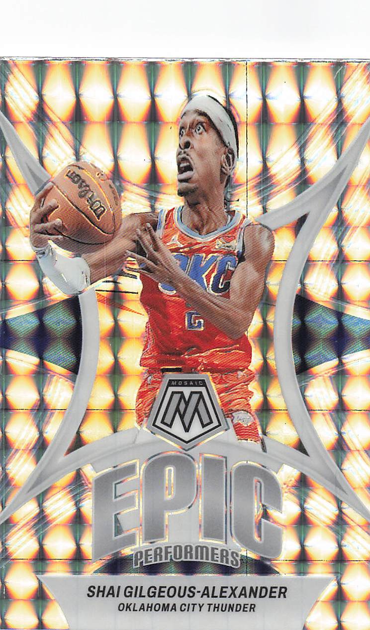 2023-24 Panini Mosaic Epic Performers Silver Mosaic Prizm Shai Gilgeous-Alexander #1