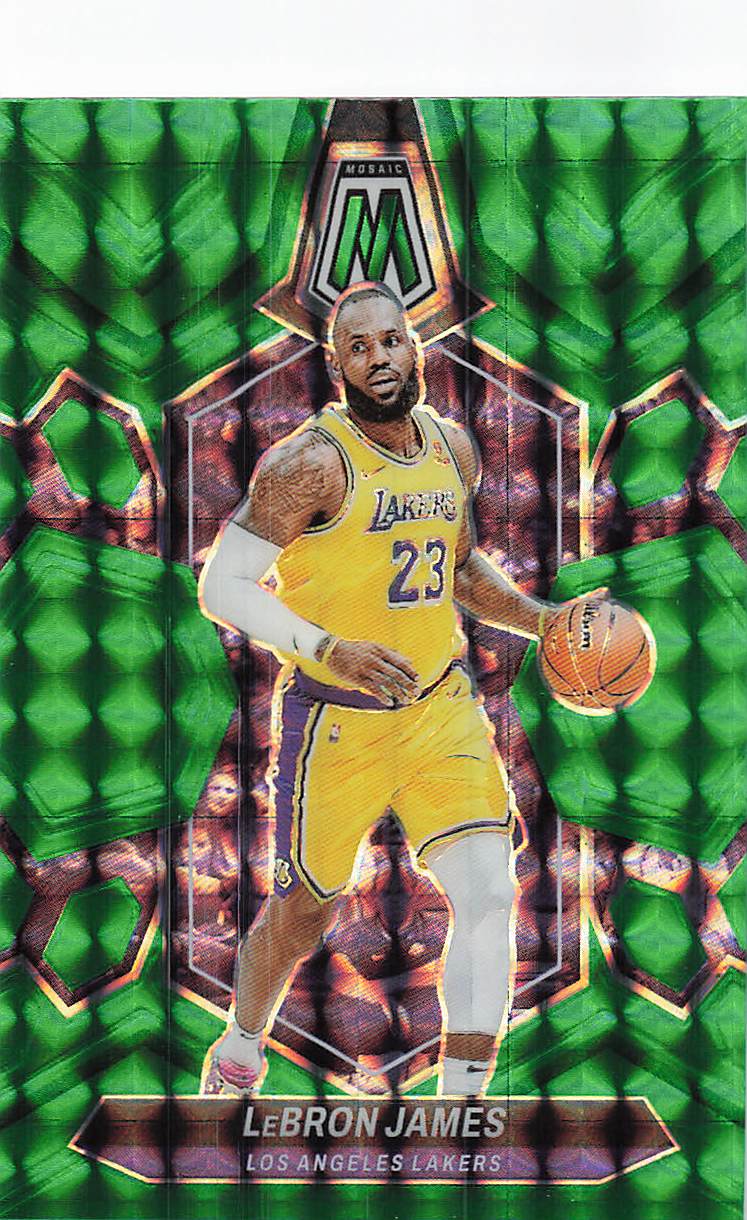2023-24 Panini Mosaic Green Mosaic Prizm LeBron James #92