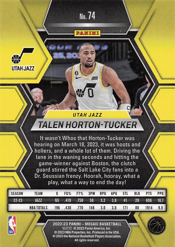 2022-23 Panini Mosaic Talen Horton-Tucker #74