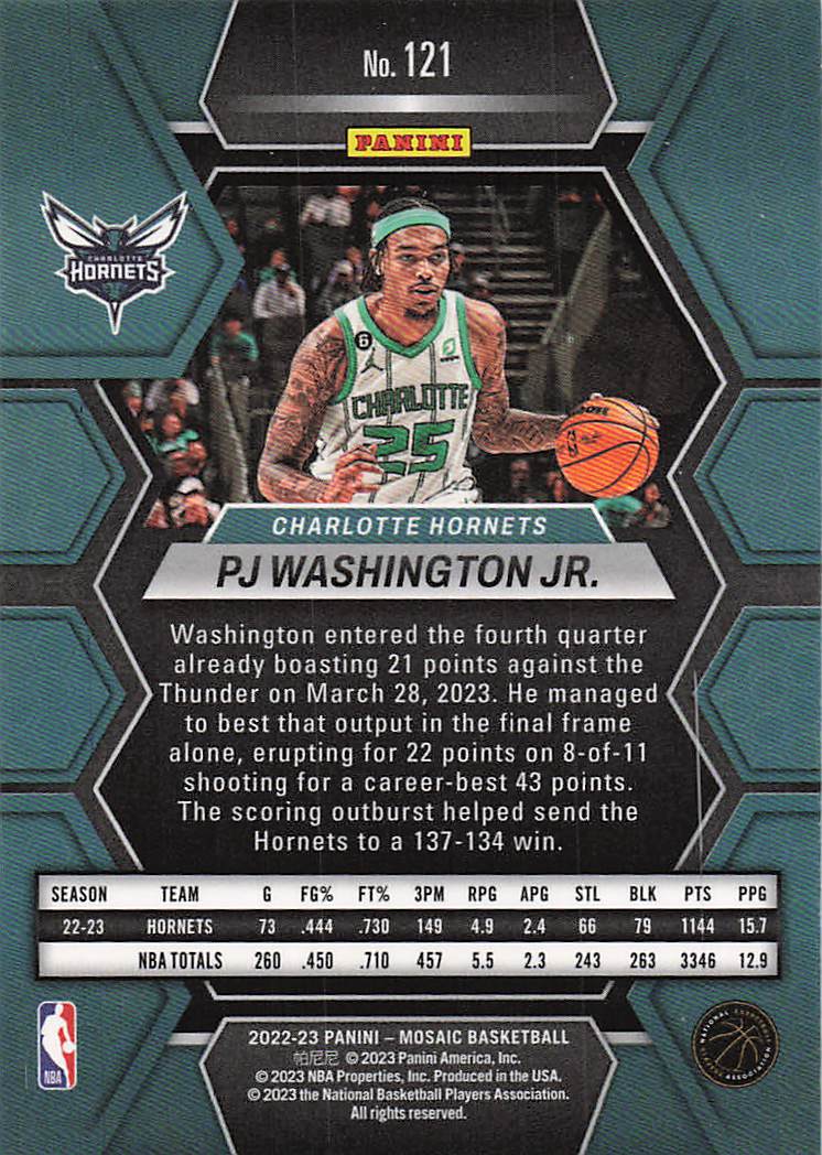 2022-23 Panini Mosaic PJ Washington Jr. #121