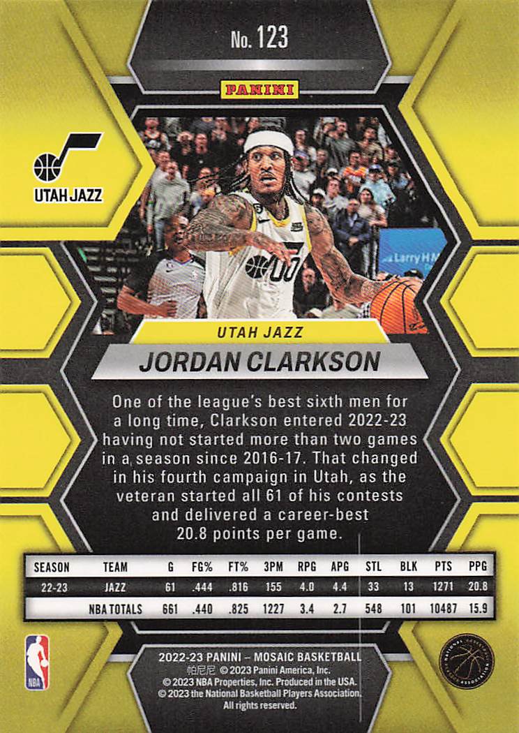 2022-23 Panini Mosaic Jordan Clarkson #123