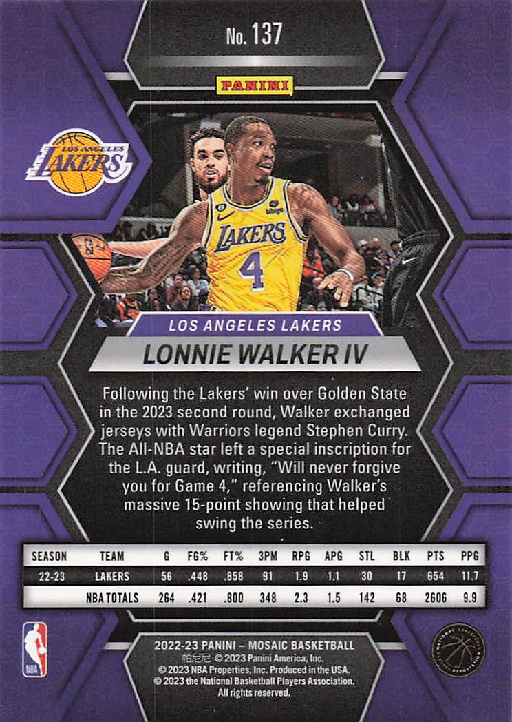 2022-23 Panini Mosaic Lonnie Walker IV #137