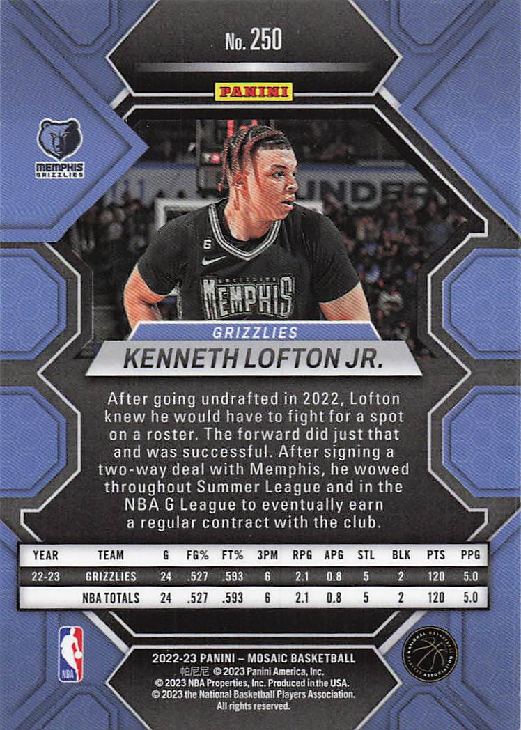 2022-23 Panini Mosaic Kenneth Lofton Jr. #250 RC