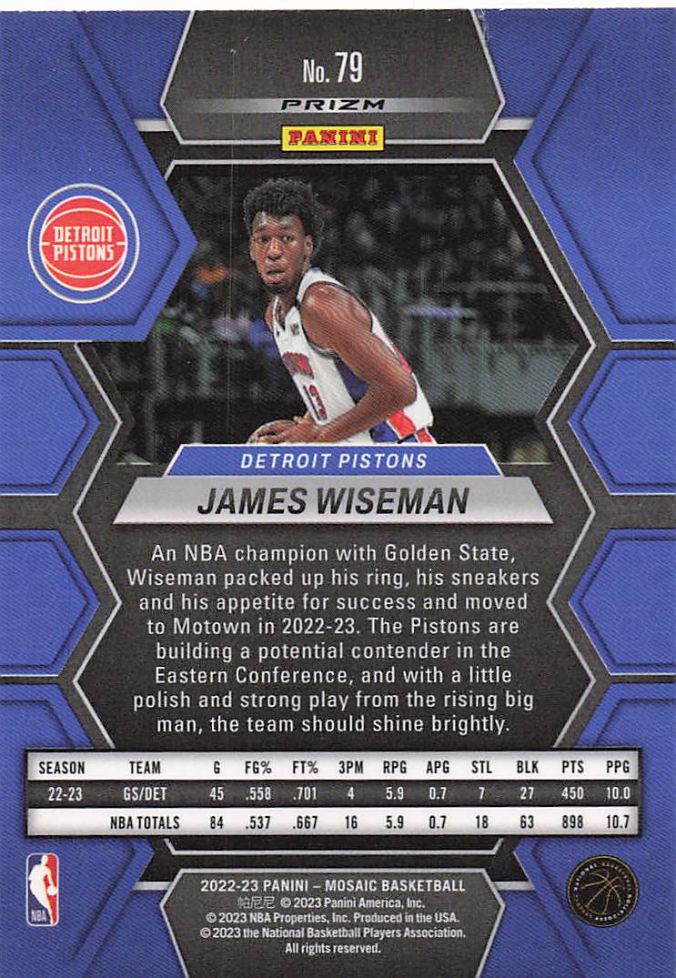2022-23 Panini Mosaic Red Wave Mosaic James Wiseman #79