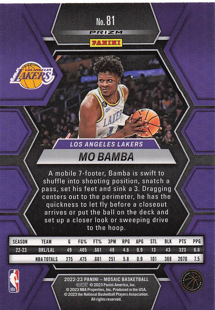 2022-23 Panini Mosaic Red Wave Mosaic Mo Bamba #81