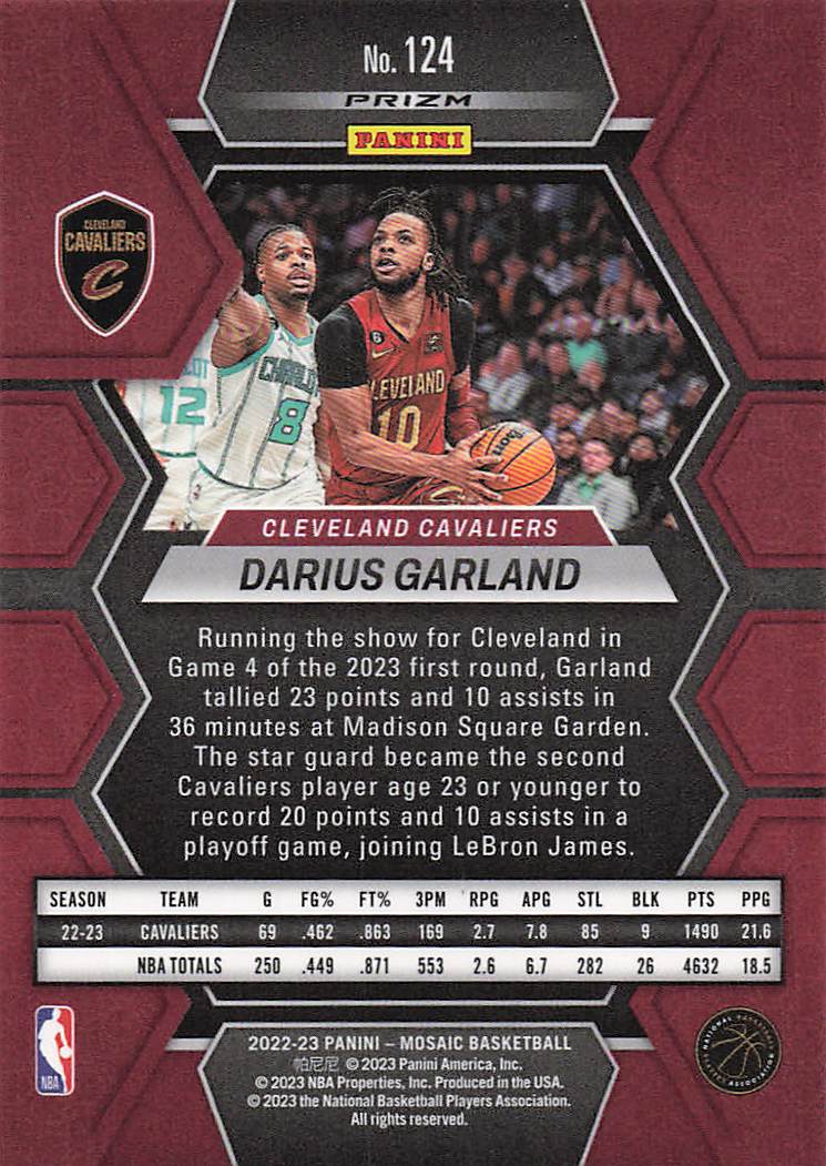 2022-23 Panini Mosaic Red Wave Mosaic Darius Garland #124