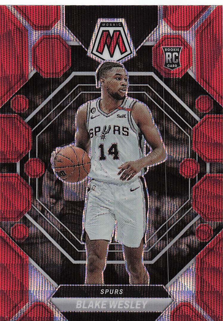2022-23 Panini Mosaic Red Wave Mosaic Blake Wesley #249 RC
