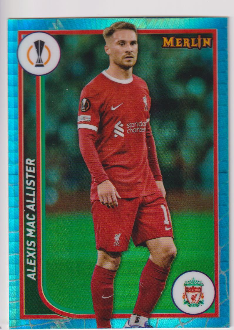 2023-24 Topps Merlin UEFA Club Competitions Aqua Prism Refractor Alexis Mac Allister #72