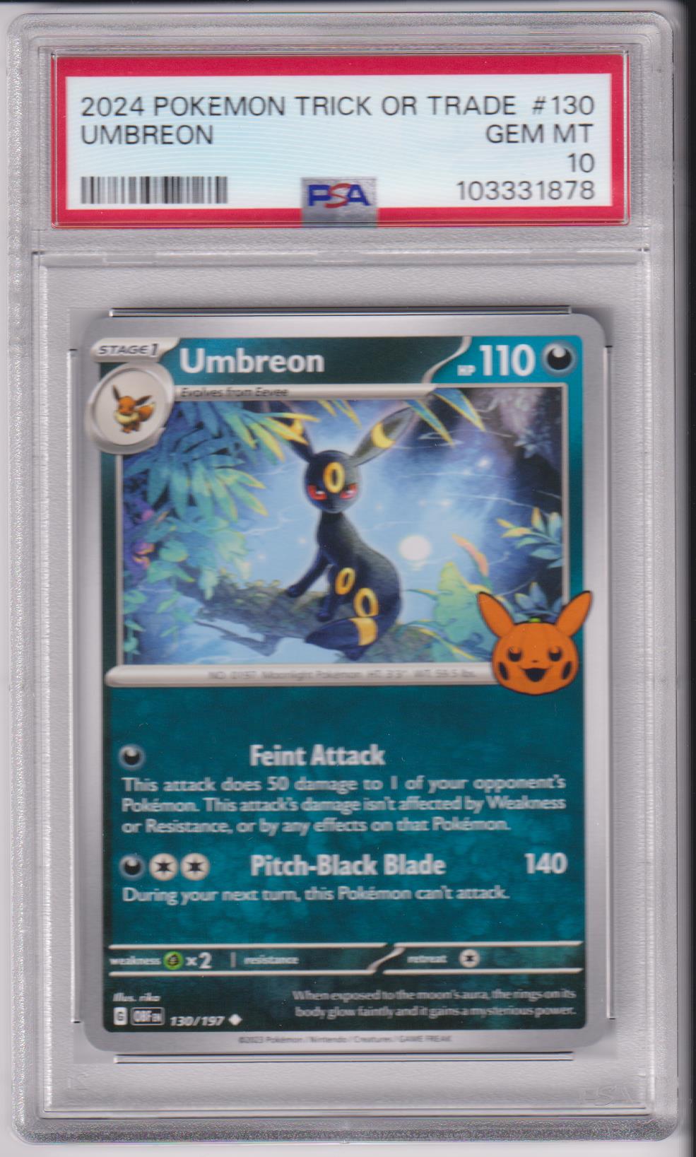 2024 Pokemon Trick Or Trade Umbreon #130 PSA 10