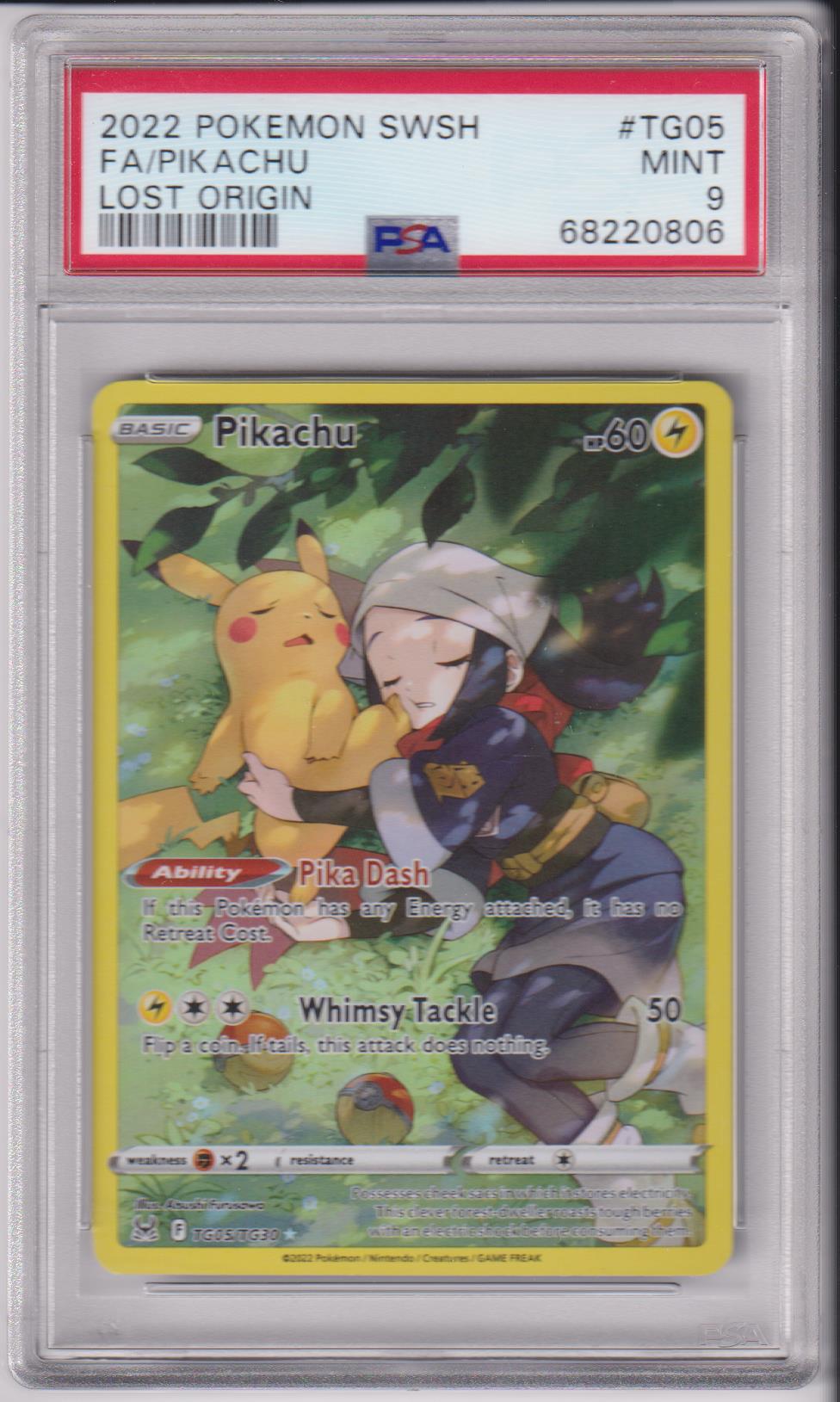 2022 Pokemon SWSH FA/Pikachu Lost Origin #TG05 PSA 9