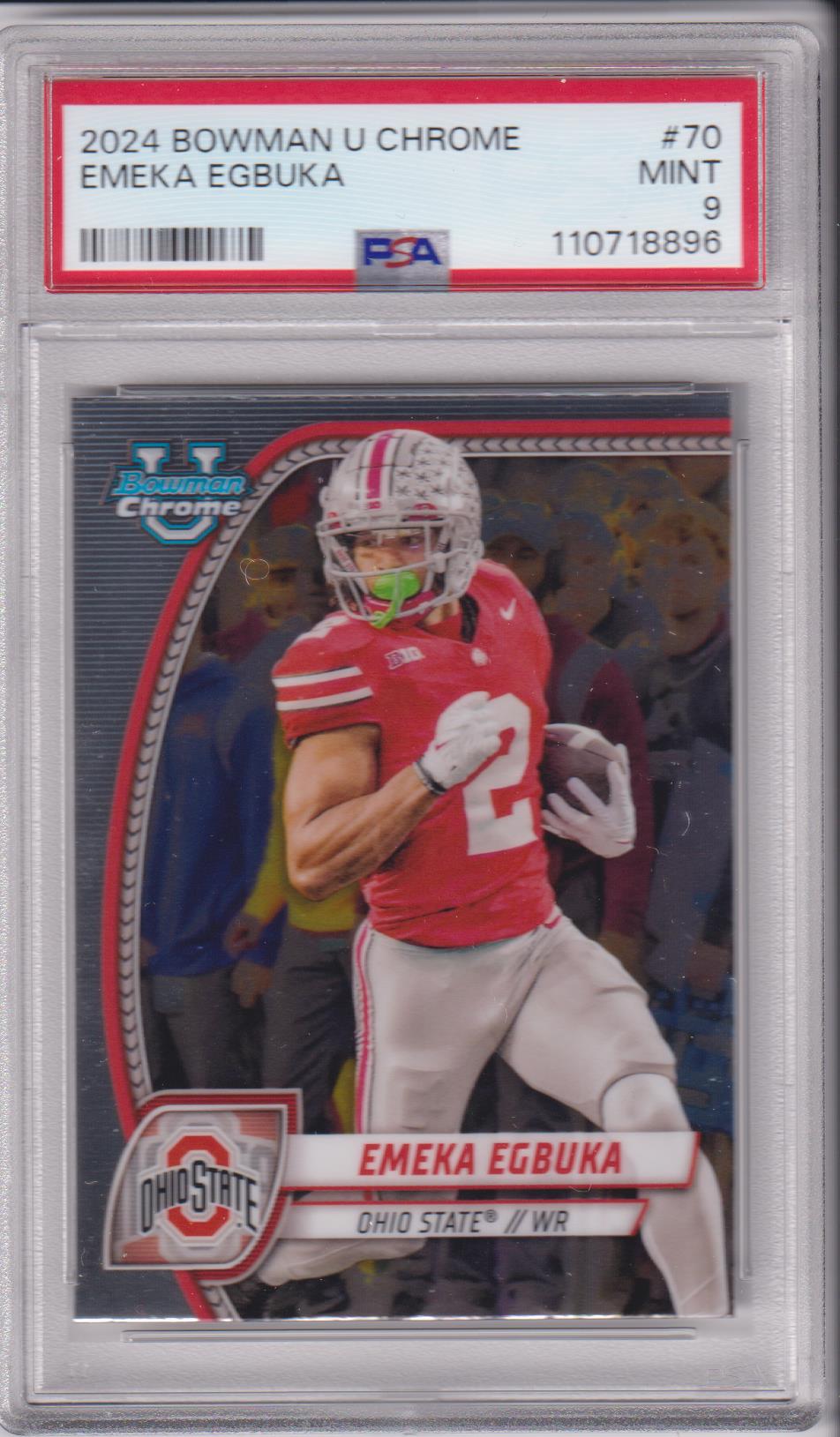 2024 Bowman Chrome University Emeka Egbuka #70 PSA 9