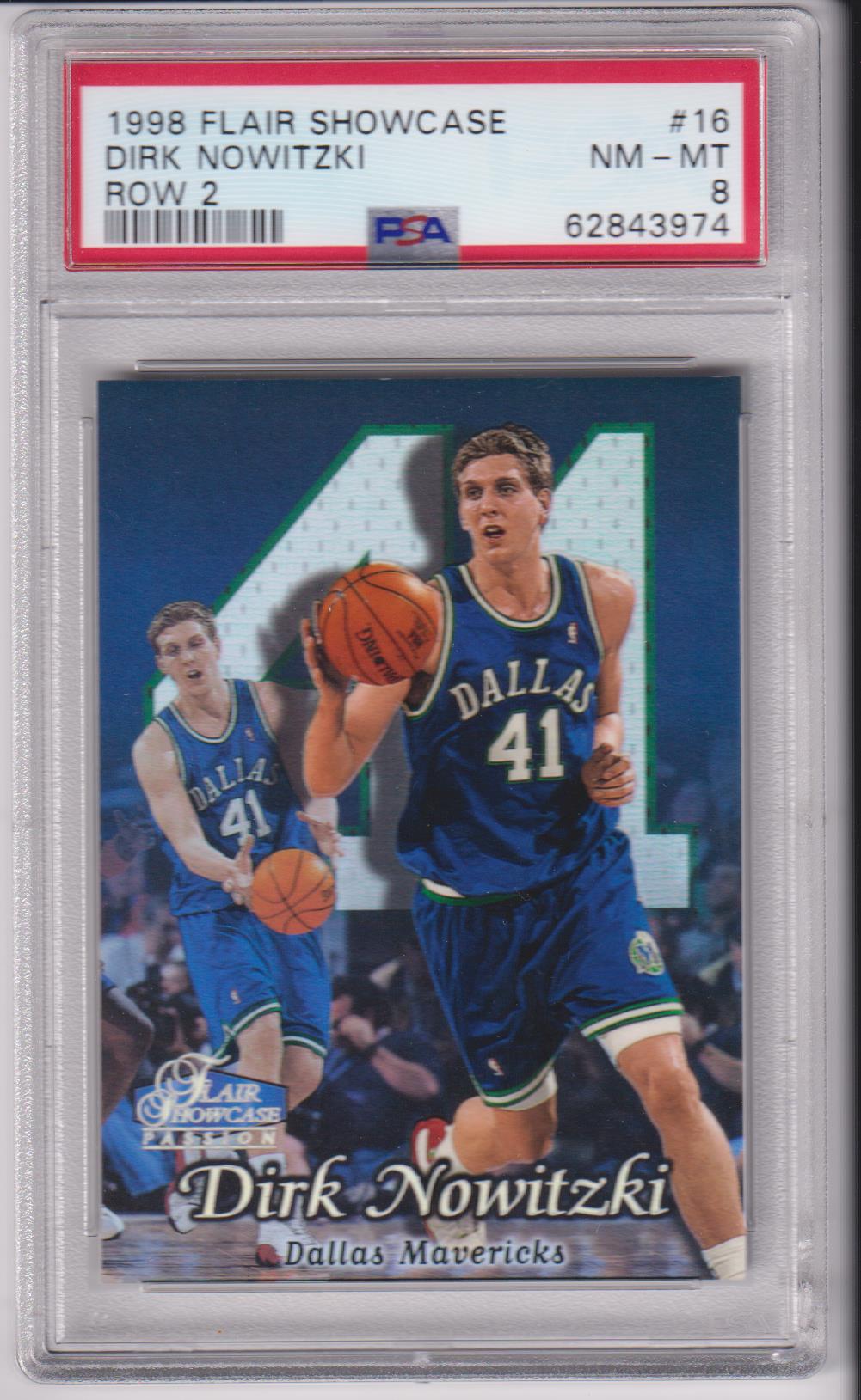1998 Flair Showcase Row 2 Dirk Nowitzki #16 PSA 8