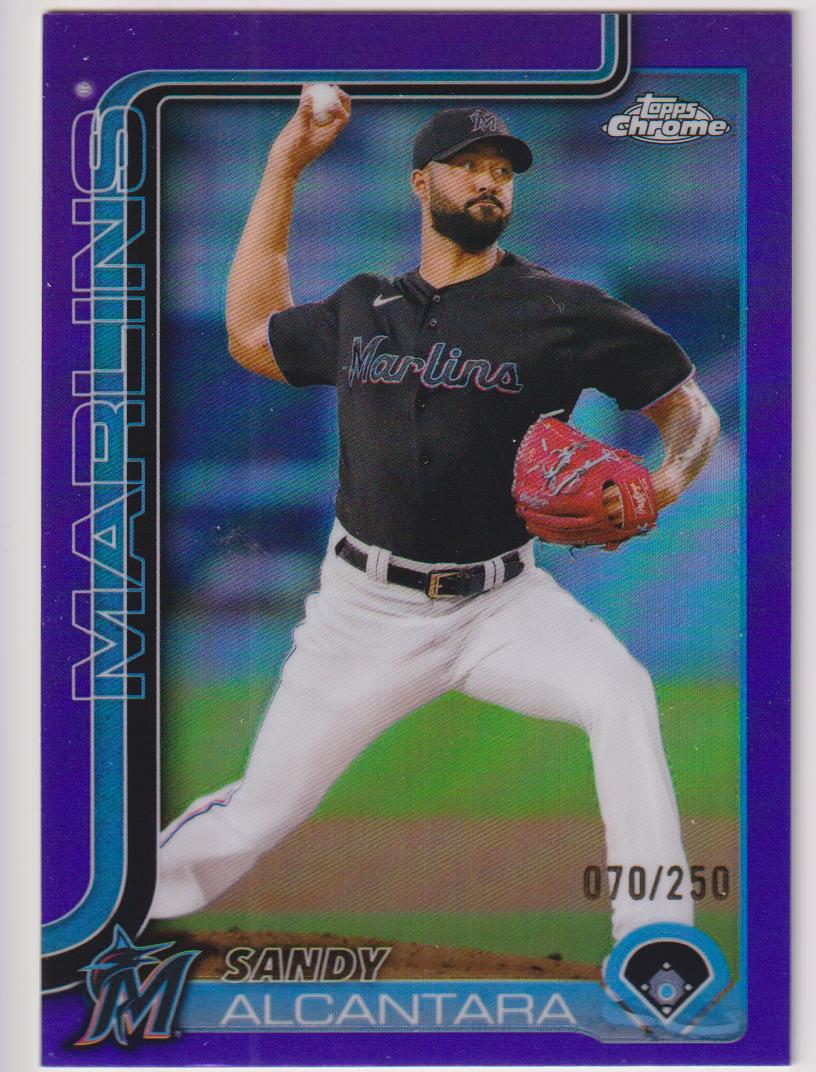 2025 Topps Chrome Purple Refractor 070/250 Sandy Alcantara #126