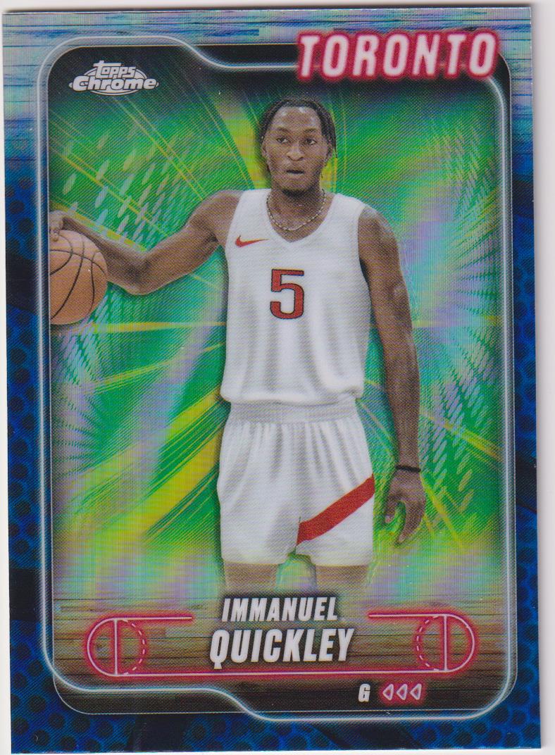 2024-25 Topps Chrome Basketball Topps Green Refractor Immanuel Quickley #57