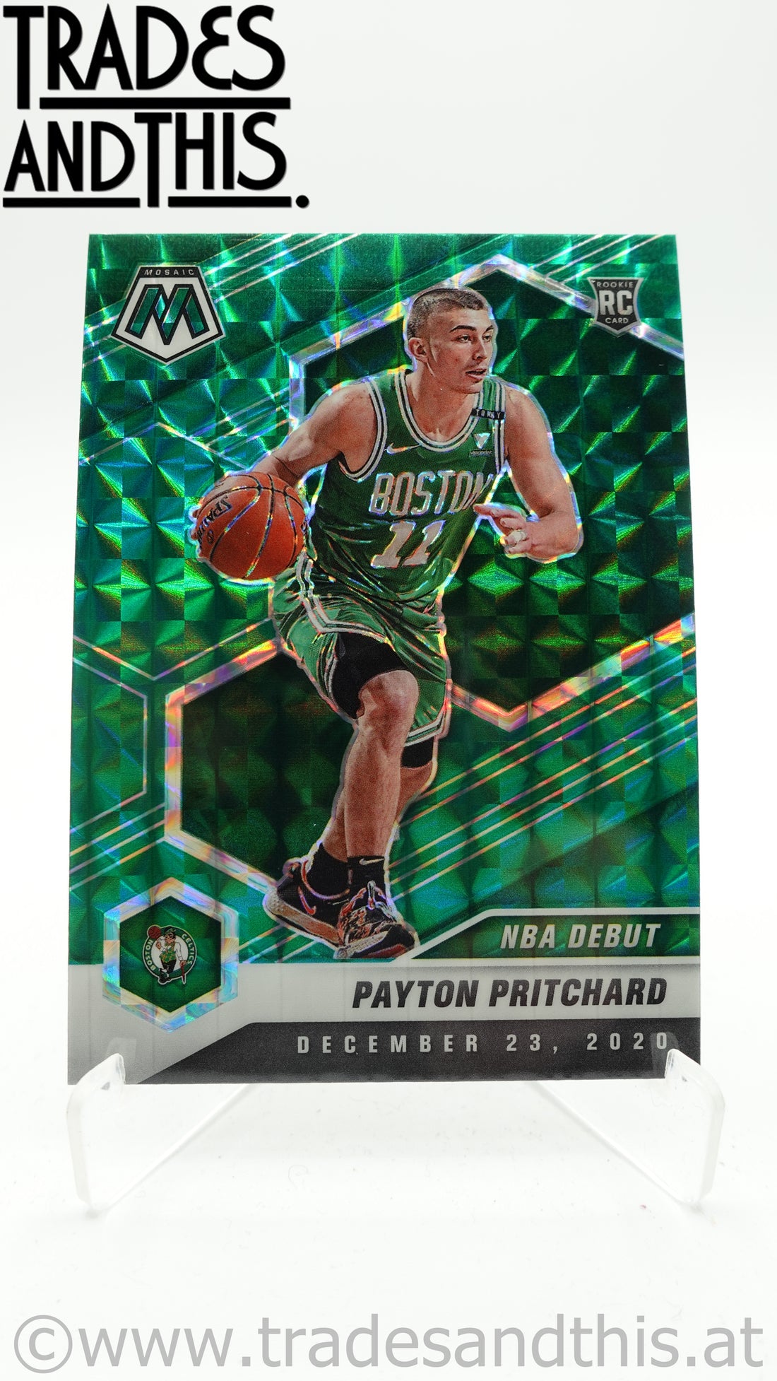 2020-21 Mosaic Basketball Mosaic Green Prizm Payton Pritchard #269 RC