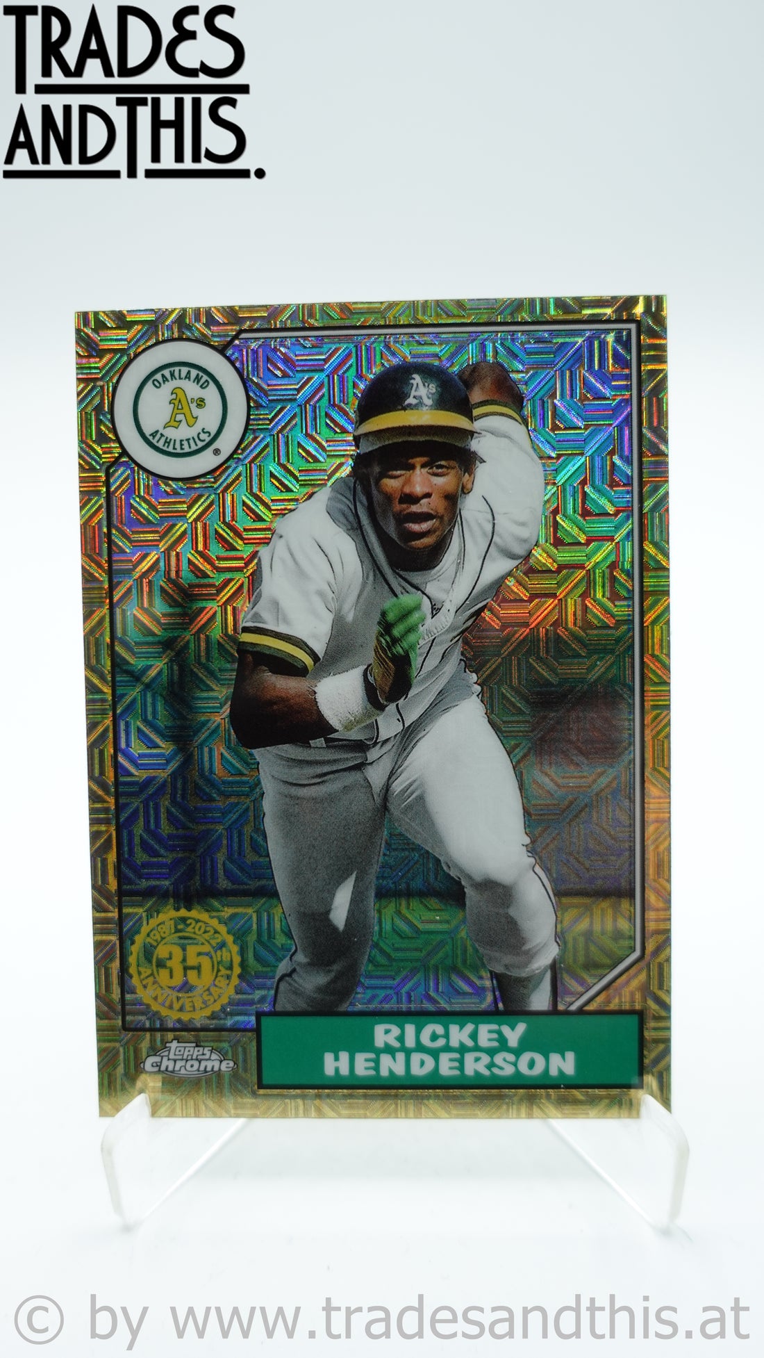 2022 Topps Series 1 1987 Topps Chrome Silver Pack Series 1 Rickey Henderson #T87C-42