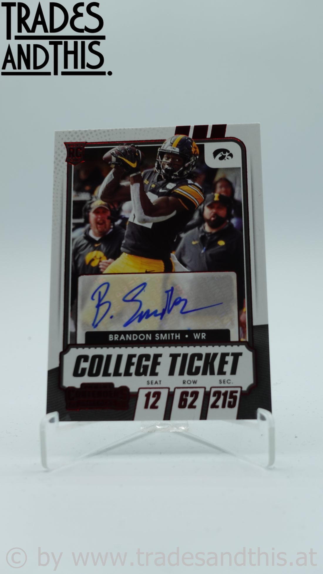 2021 Panini Contenders Draft Picks Game Ticket Red Brandon Smith #252 RC