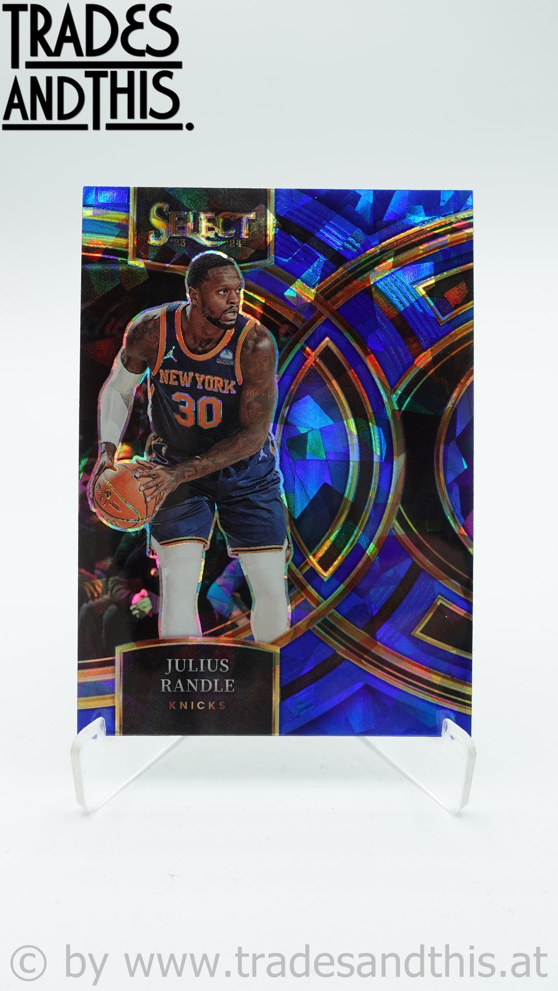 2023-24 Panini Select Basketball Blue Cracked Ice Prizm Julius Randle #155