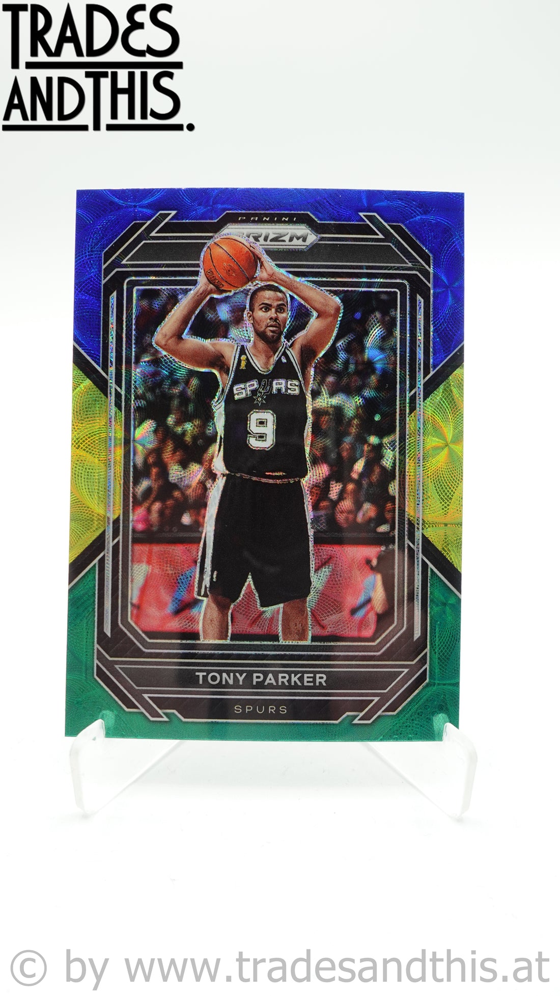 2022-23 Panini Prizm Choice Blue Yellow & Green Prizm Tony Parker #299
