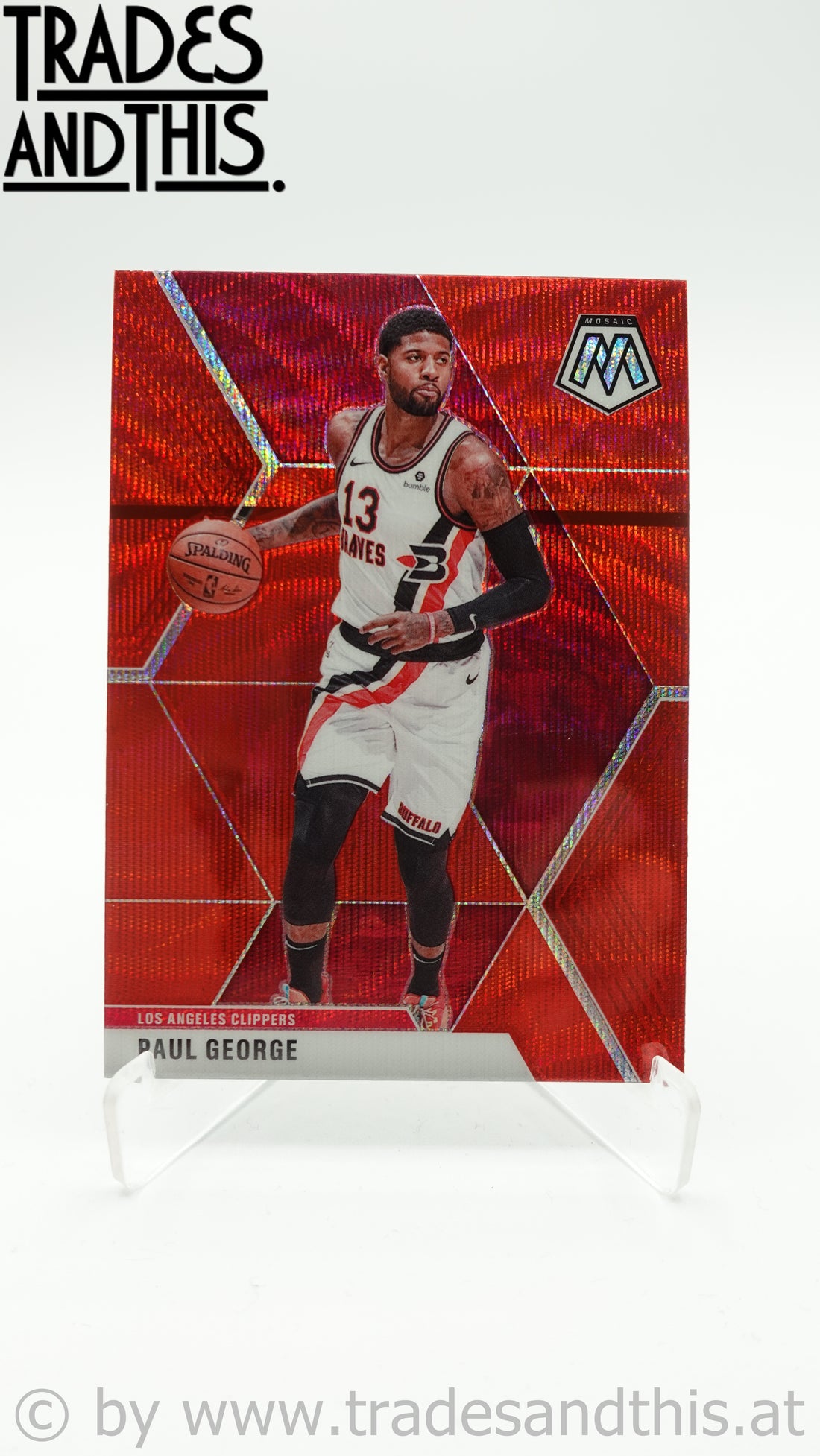 2019-20 Panini Mosaic Red Wave Prizm Paul George #108