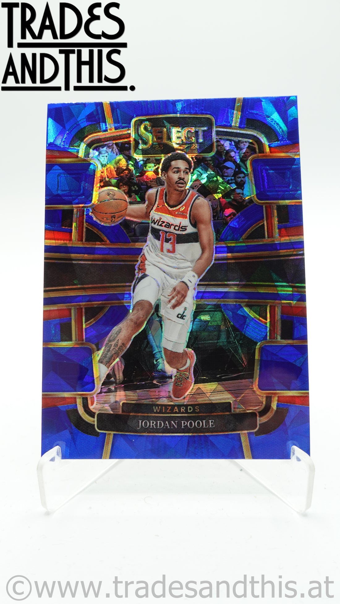 2023-24 Panini Select Basketball Blue Cracked Ice Prizm Jordan Poole #18