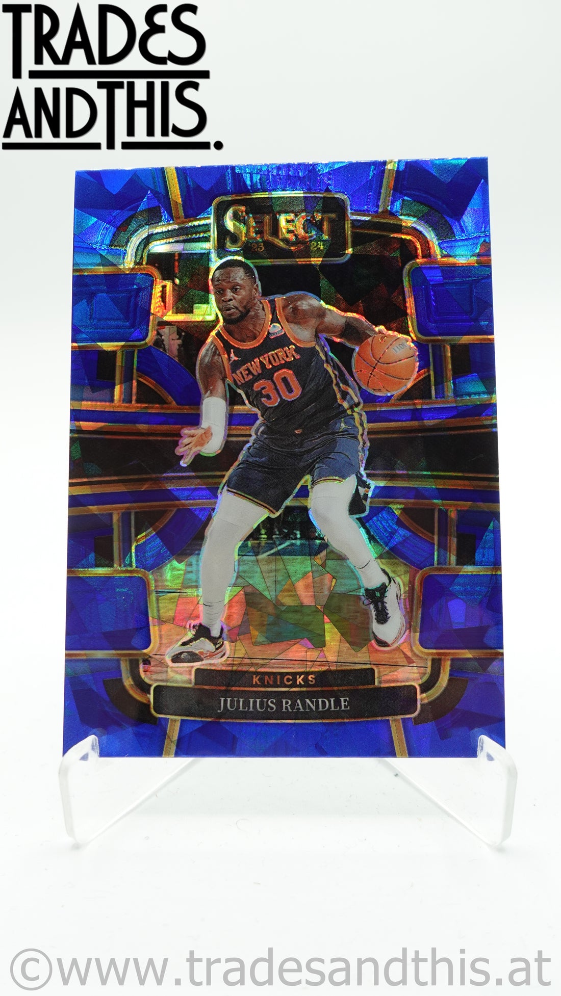 2023-24 Panini Select Basketball Blue Cracked Ice Prizm Julius Randle #46