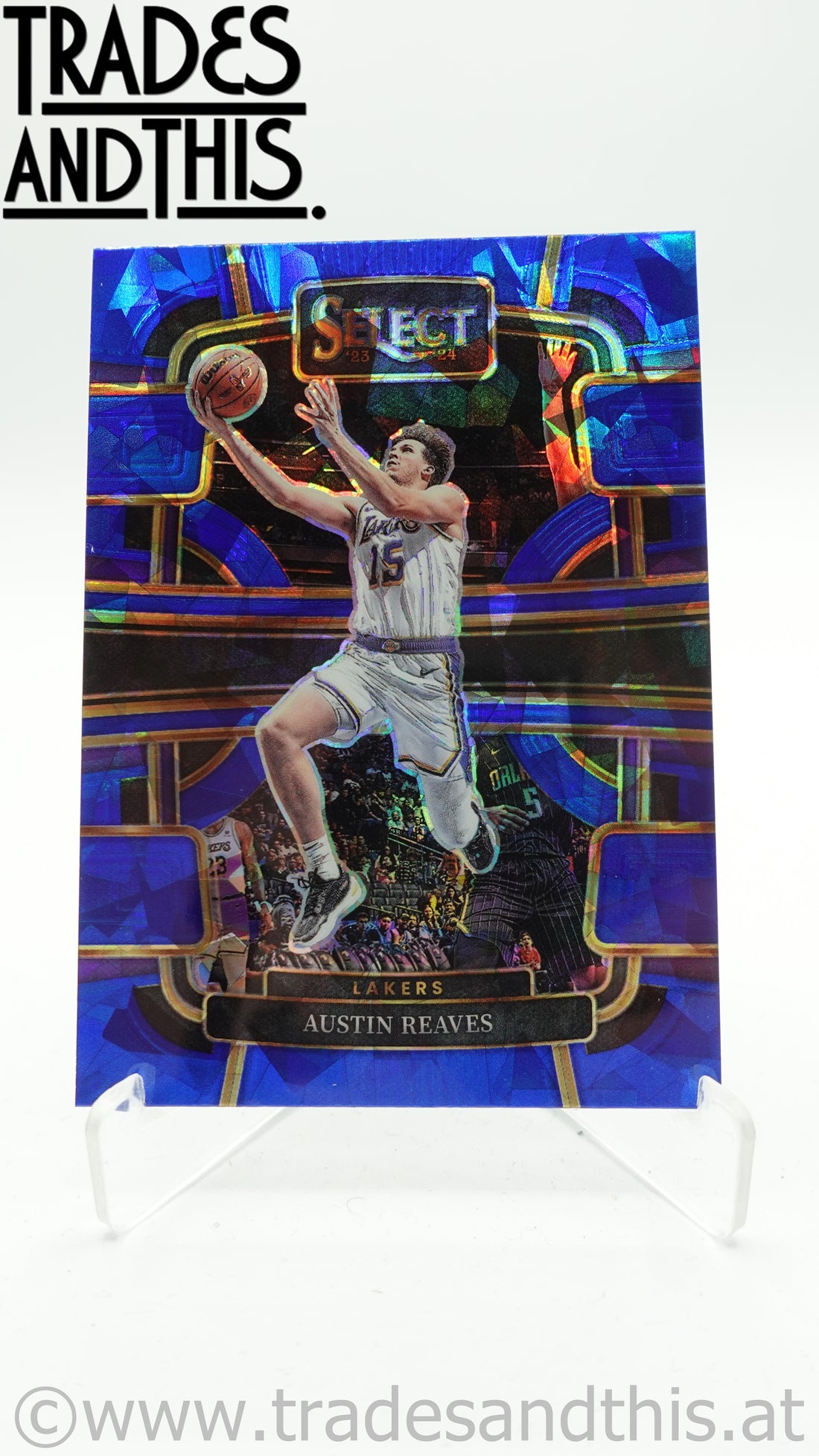 2023-24 Panini Select Basketball Blue Cracked Ice Prizm Austin Reaves #52