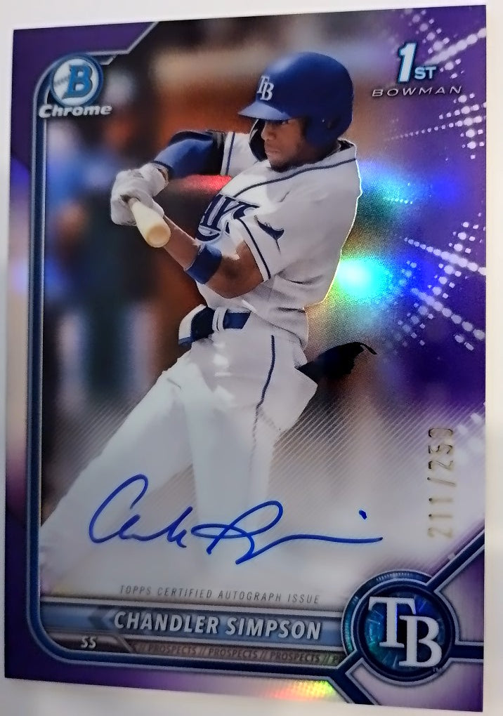 2022 Bowman Draft Chrome Draft Pick Autographs 211/250 Chandler Simpson #CDA-CSN