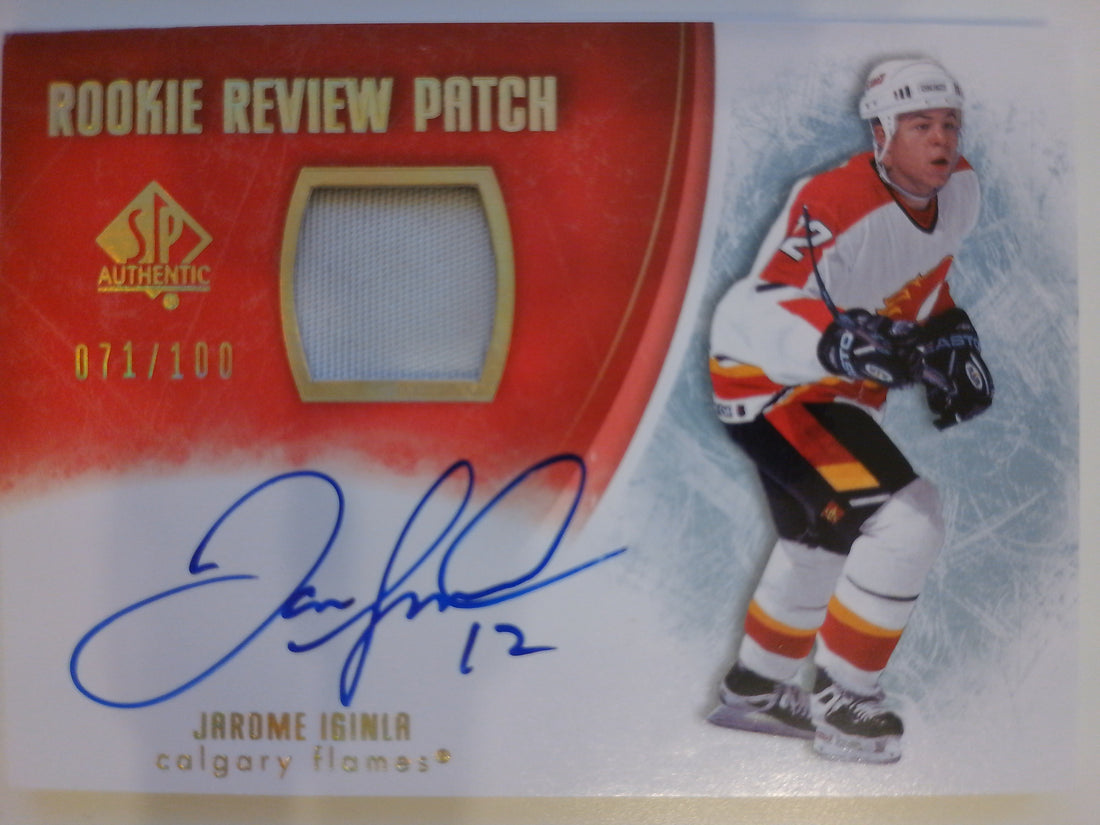 2007-08 SP Authentic Rookie Review Patch 071/100 Jarome Iginla #RR-JI RC