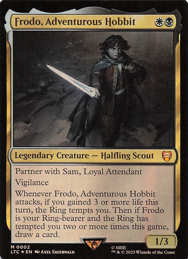 Magic The Gathering:  The Lord of the Rings: Tales of Middle Earth Commander Foil EN #2 Frodo, Adventurous Hobbit