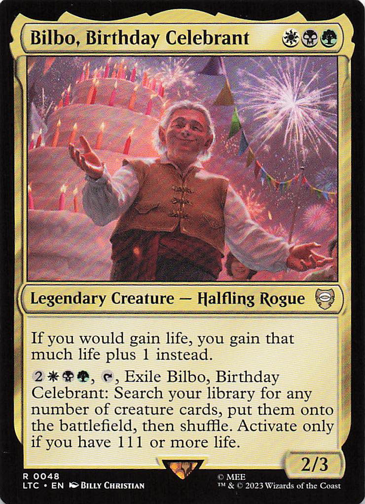 Magic The Gathering: The Lord of the Rings: Tales of Middle Earth Commander EN #48 Bilbo, Birthday Celebrant