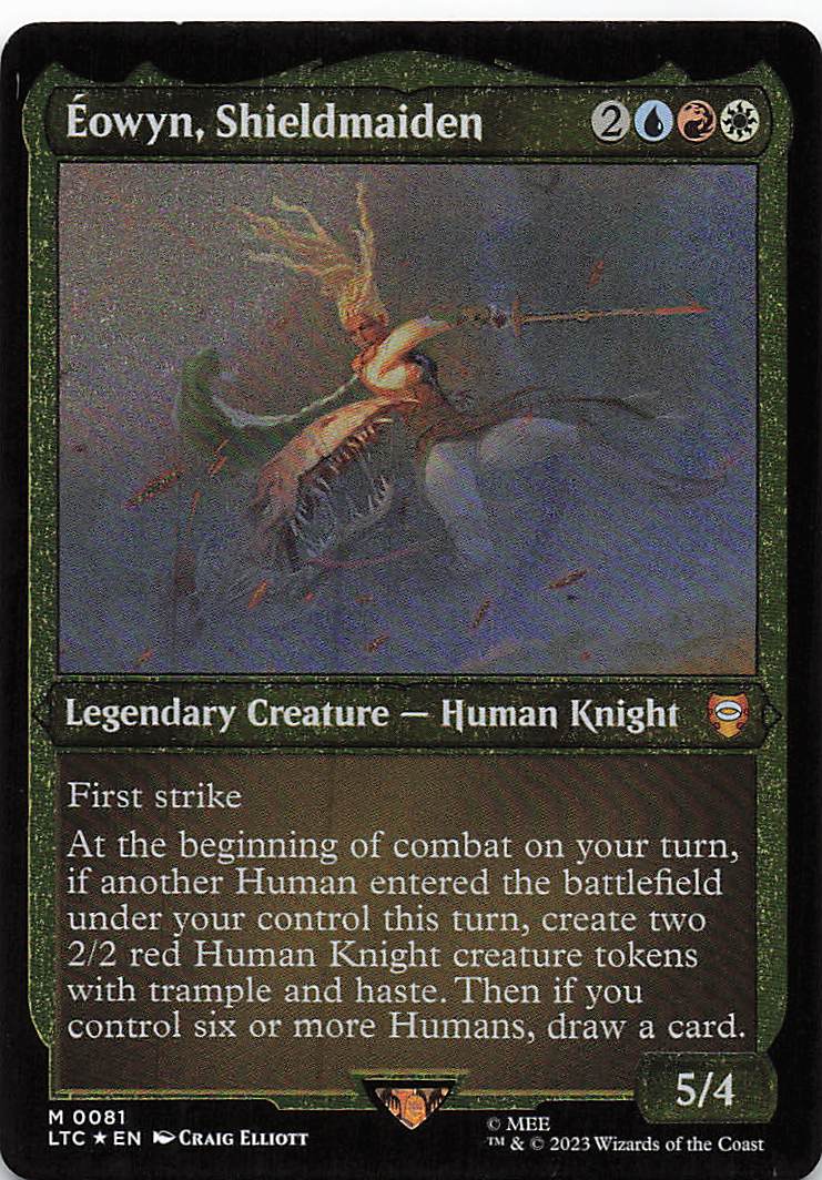 Magic The Gathering: The Lord of the Rings: Tales of Middle Earth Commander EN #81 Éowyn, Shieldmaiden Thick Stock