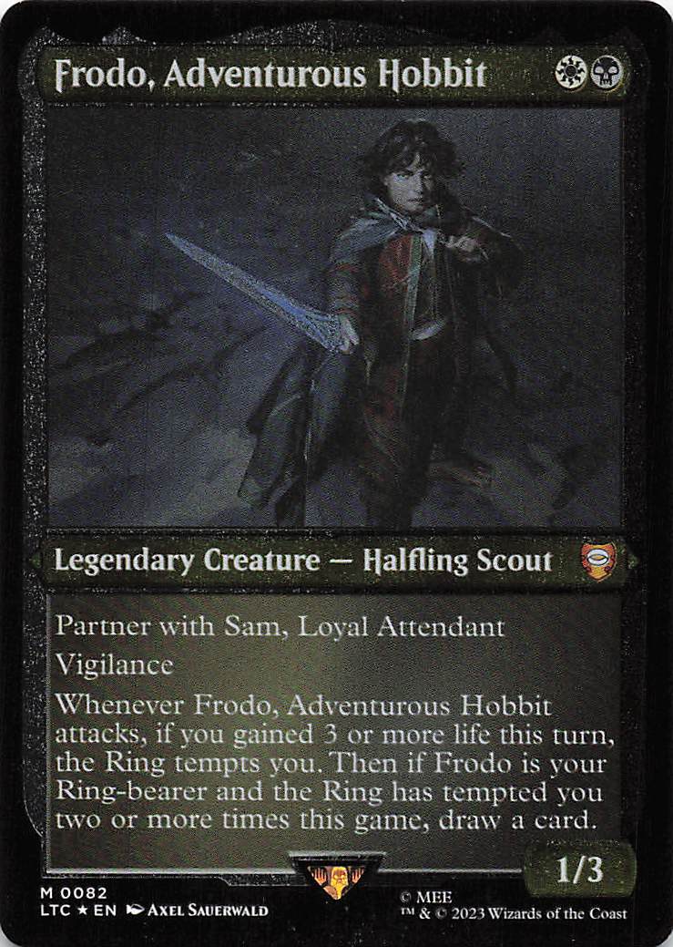 Magic The Gathering: The Lord of the Rings: Tales of Middle Earth Commander EN #82 Frodo, Adventurous Hobbit Thick Stock