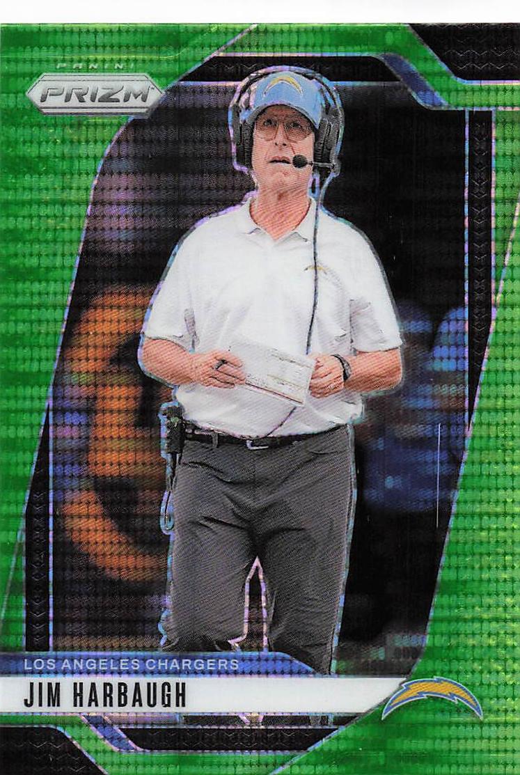 2024 Panini Prizm Football Neon Green Pulsar Jim Harbaugh #163