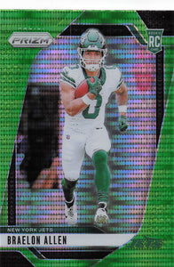 2024 Panini Prizm Football Neon Green Pulsar Braelon Allen #311 RC
