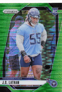 2024 Panini Prizm Football Neon Green Pulsar J.C. Latham #334 RC