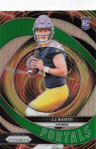 2024 Panini Prizm Football Portals Green J.J. McCarthy #7 RC