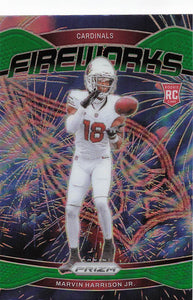 2024 Panini Prizm Football Fireworks Green Marvin Harrison Jr. #20 RC