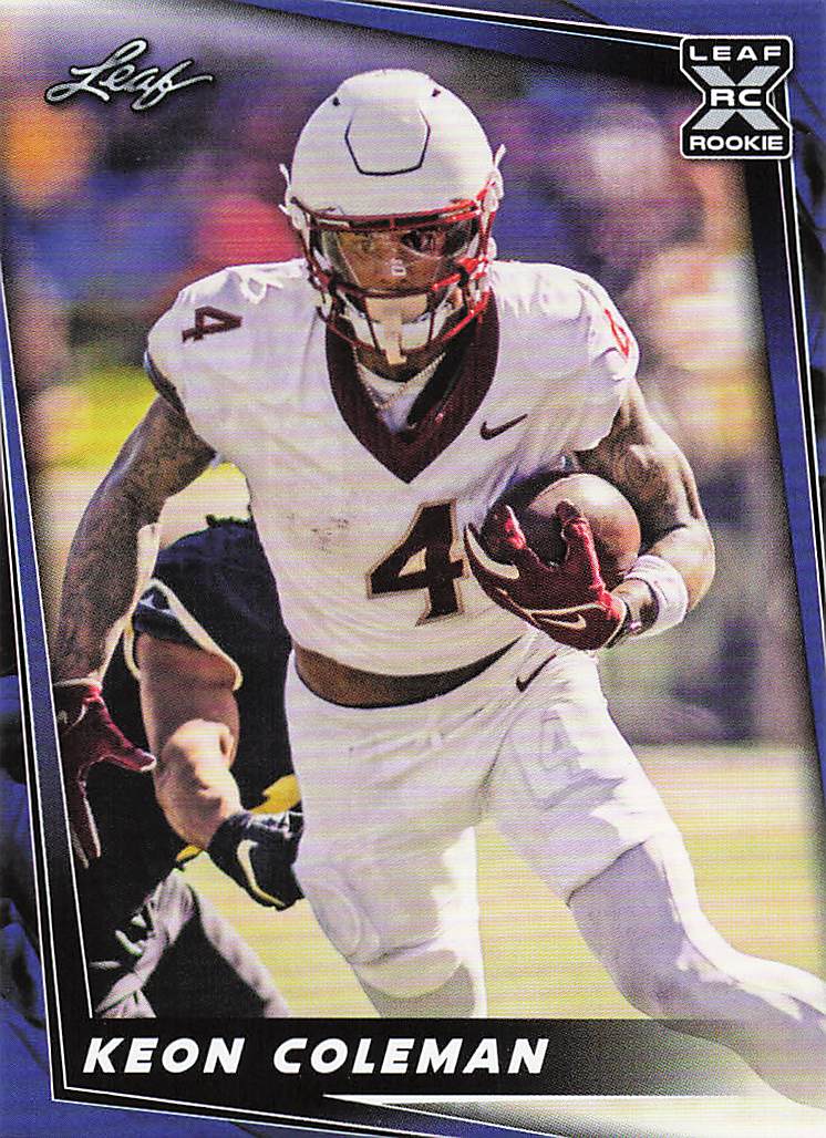 2024 Leaf Blue Keon Coleman #55