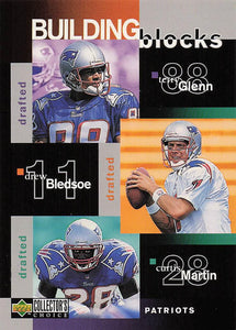 1997 Upper Deck Collector's Choice Terry Glenn - Drew Bledsoe - Curtis Martin - Willie McGinest - Ben Goates #377