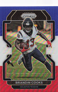 2021 Prizm Football Green Prizm Red White Blue Brandin Cook #32