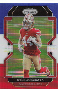 2021 Prizm Football Green Prizm Red White Blue Kyle Juszczyk #57