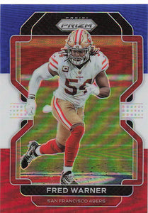 2021 Prizm Football Green Prizm Red White Blue Fred Warner #59