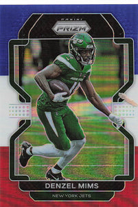 2021 Prizm Football Green Prizm Red White Blue Denzel Mims #85