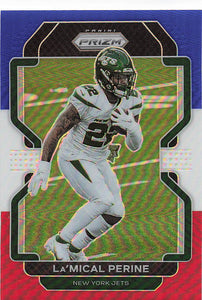 2021 Prizm Football Green Prizm Red White Blue La'Mical Perine #88