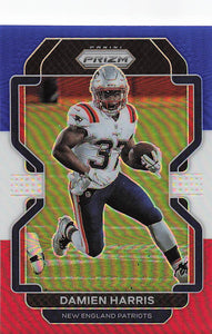 2021 Prizm Football Green Prizm Red White Blue Damien Harris #99