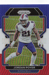 2021 Prizm Football Green Prizm Red White Blue Jordan Poyer #122