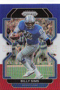 2021 Prizm Football Green Prizm Red White Blue Billy Sims #154
