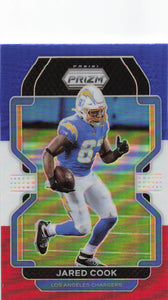 2021 Prizm Football Green Prizm Red White Blue Jared Cook #168