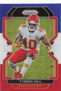 2021 Prizm Football Green Prizm Red White Blue Tyreek Hill #187